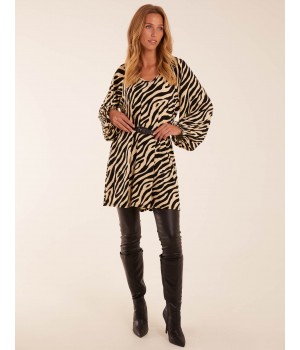 Zebra Print Belted Top Zebra Print Belted Top