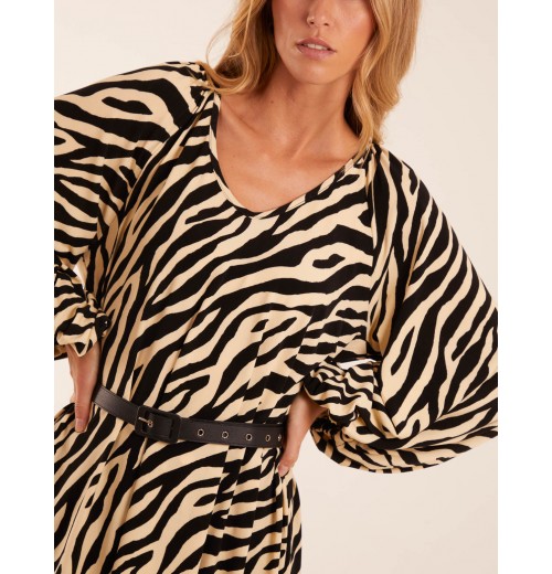 Zebra Print Belted Top Zebra Print Belted Top