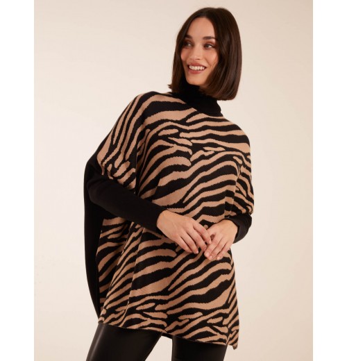 Zebra Print Roll Neck Jumper Zebra Print Roll Neck Jumper
