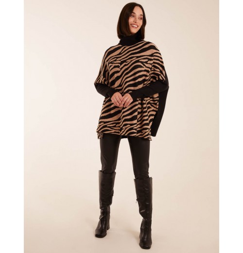 Zebra Print Roll Neck Jumper Zebra Print Roll Neck Jumper